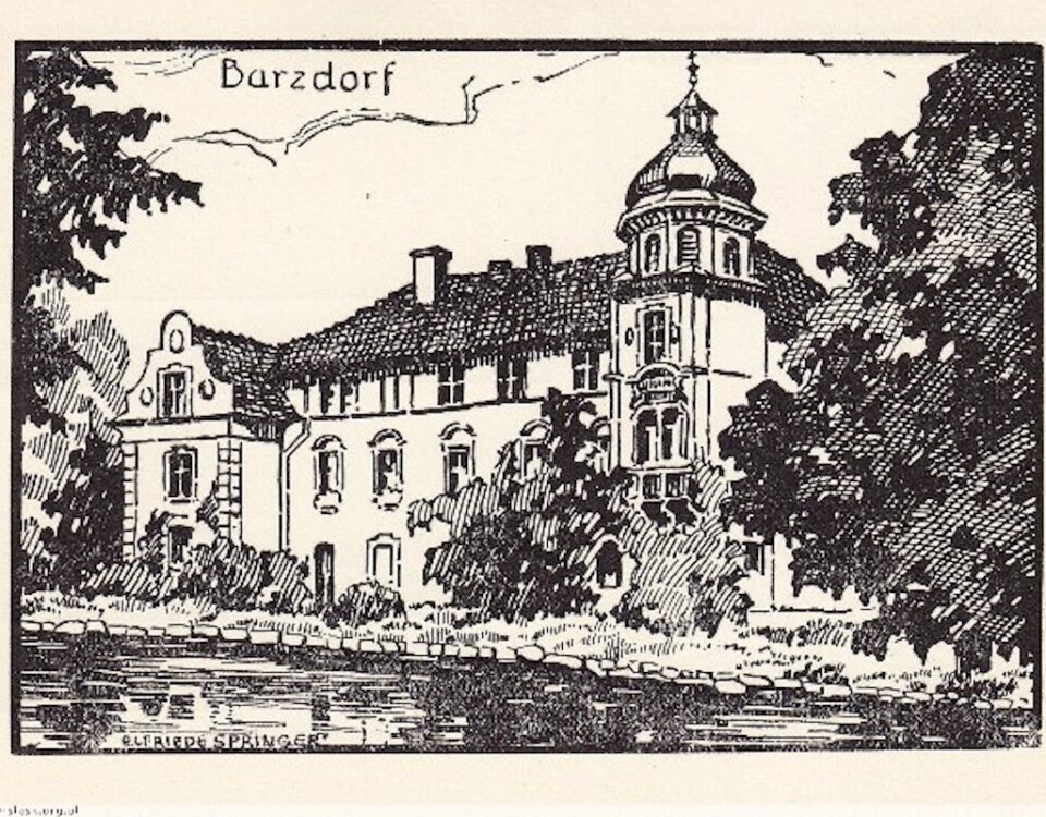 bartoszowek_rysunek pałacu majątki von Richthofenów