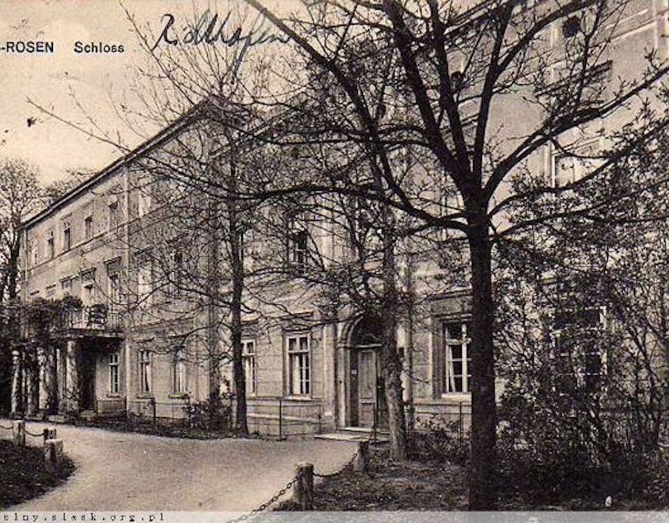archiwalna fotografia majątku von Richthofenów w Rogoźnicy Wielkiej
